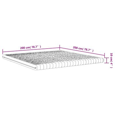 vidaXL Penový matrac biely 200x200 cm 7 zón tvrdosť 20 ILD