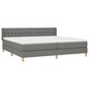 vidaXL Boxspring posteľ s matracom tmavosiv&aacute; 200x200 cm l&aacute;tka