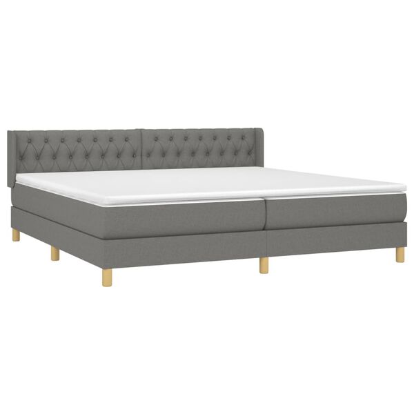 vidaXL Boxspring posteľ s matracom tmavosiv&aacute; 200x200 cm l&aacute;tka