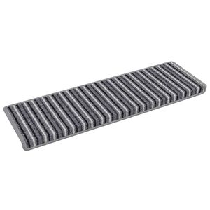vidaXL Samolepiace schodov&eacute; rohože 15 pcs Siv&aacute; 65 x 21 x 4 cm