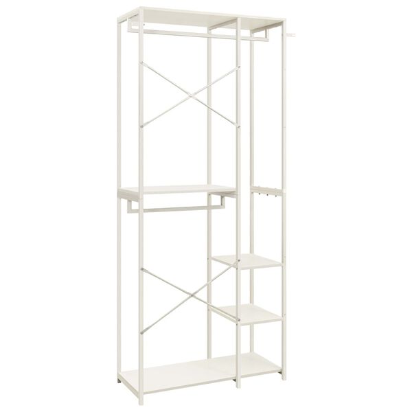 vidaXL &Scaron;atn&iacute;k biely 90x40x213 cm kov a drevotrieska