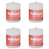 Bolsius Rustik&aacute;lne valcov&eacute; sviečky Shine 4 ks 80x68 mm, oblakovo biele