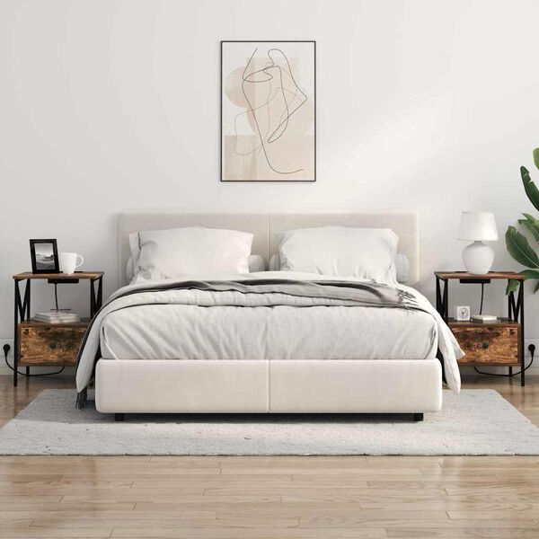 vidaXL Nočn&yacute; stol&iacute;k Dymov&aacute; dub 41,5 x 40,5 x 55 cm Kompozitn&eacute; drevo