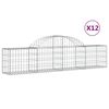vidaXL Obl&uacute;kov&yacute; gabionov&yacute; k&ocirc;&scaron; 12 ks 200x30x40/60 cm pozinkovan&eacute; železo