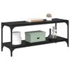 vidaXL TV skrinka Čierny dub 100x33x41cm Inžinierske drevo a železo