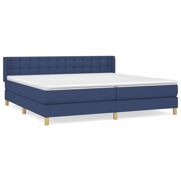 vidaXL Posteľn&yacute; r&aacute;m boxspring s matracom modr&yacute; 180x200 cm l&aacute;tka
