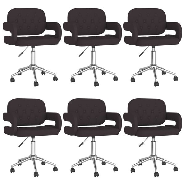 vidaXL Otočn&eacute; jed&aacute;lensk&eacute; stoličky 6 ks čierne umel&aacute; koža