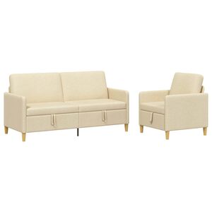 vidaXL S&uacute;prava pohovky s &uacute;ložn&yacute;m priestorom 2 ks Kr&eacute;mov&aacute; Polyester