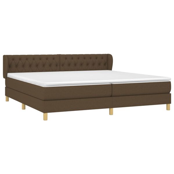 vidaXL Boxspring posteľ s matracom tmavohned&aacute; 200x200 cm l&aacute;tka