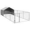 vidaXL Vonkaj&scaron;ia b&uacute;da pre psov s v&yacute;behom, 6x2x1,5 m, pozinkovan&aacute; oceľ