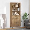 vidaXL Highboard Remeseln&yacute; dub 69,5 x 34 x 180 cm Kompozitn&eacute; drevo