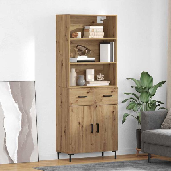 vidaXL Highboard Remeseln&yacute; dub 69,5 x 34 x 180 cm Kompozitn&eacute; drevo