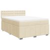 vidaXL Boxspring posteľ s matracom kr&eacute;mov&yacute; 140x190 cm l&aacute;tka