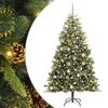 vidaXL Umel&yacute; vianočn&yacute; stromček s pni&scaron;kami Zelen&aacute; 180 cm PVC a PE a kov
