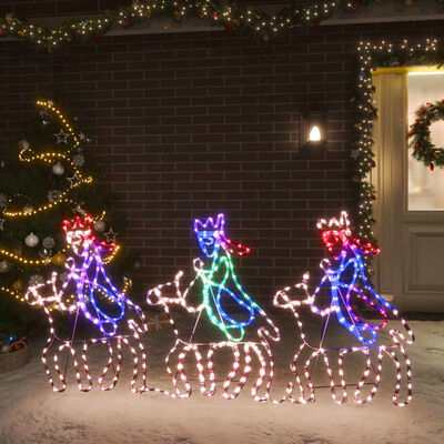 vidaXL Vianočná silueta troch mudrcov s 504 LED diódami 70x50 cm
