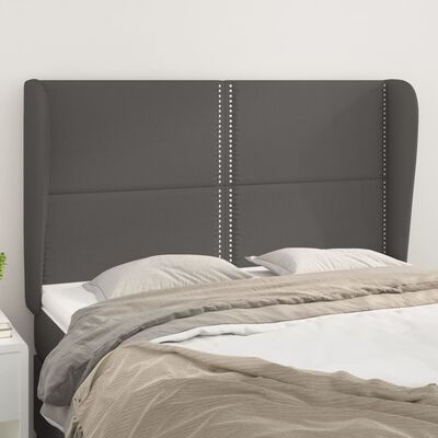 vidaXL Čelo postele so záhybmi sivé 147x23x118/128 cm umelá koža