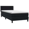 vidaXL Posteľn&yacute; r&aacute;m boxspring s matracom čierny 90x210 cm zamat