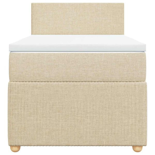 vidaXL Posteľn&yacute; r&aacute;m boxspring s matracom kr&eacute;mov&yacute; 90x190 cm l&aacute;tka