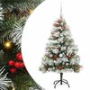 vidaXL Umel&yacute; vianočn&yacute; stromček Zelen&aacute; a biela 150 cm PVC, kov a plast