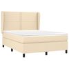 vidaXL Boxspring posteľ s matracom kr&eacute;mov&yacute; 140x190 cm l&aacute;tka