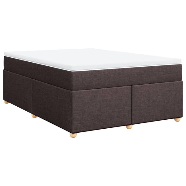 vidaXL Boxspring posteľ s matracom tmavohned&aacute; 160x200 cm l&aacute;tka