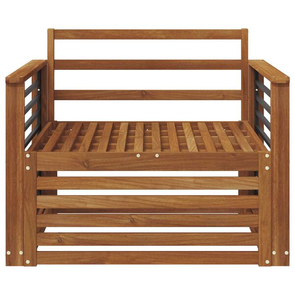 vidaXL 2 Kus Pohovka s opierkami Pevn&eacute; ak&aacute;ciov&eacute; drevo Pr&iacute;rodn&aacute;