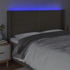 vidaXL Čelo postele s LED sivohned&eacute; 203x16x118/128 cm l&aacute;tka