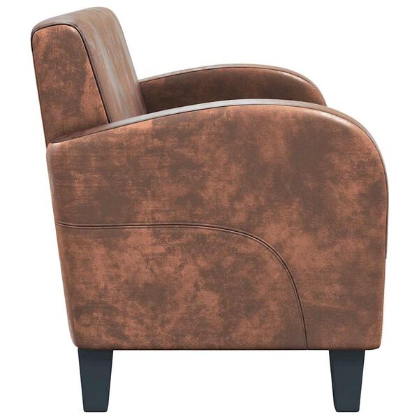 vidaXL 2-miestna pohovka, umelý semiš, hnedá