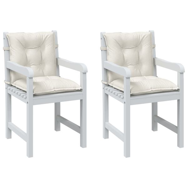 vidaXL Vankúše na stoličky 2 ks krémová melanž 100x50x7 cm látka