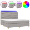vidaXL Posteľ boxsping s matracom a LED bledosiv&aacute; 160x200 cm l&aacute;tka