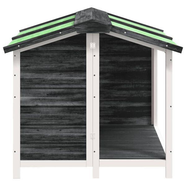 vidaXL Koterec pre psa siv&yacute; 96x87x80,5 cm borovicov&yacute; mas&iacute;v