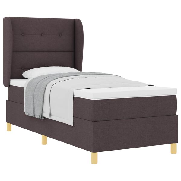 vidaXL Boxspring posteľ s matracom tmavo&scaron;ed&aacute; 90x190 cm Tmavo hned&aacute;