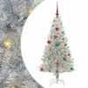 vidaXL Vianočn&yacute; stromček s 150 LED-i so stojanom Strieborn&aacute; 150 cm PET