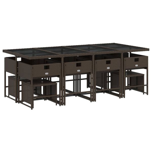 vidaXL 13-dielna z&aacute;hradn&aacute; jed&aacute;lensk&aacute; s&uacute;prava vank&uacute;&scaron;e hned&aacute; polyratan