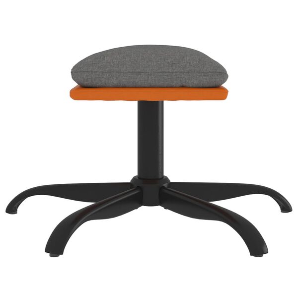 vidaXL Podnožka bledosivá 60x60x36 cm látka a umelá koža