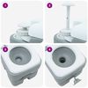 vidaXL Kempingové WC Šedý a biely 41,5 x 36,5 x 37,5 cm Polyetylén