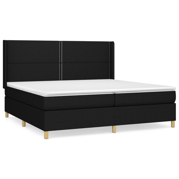 vidaXL Boxspring posteľ s matracom čierna 200x200 cm l&aacute;tka