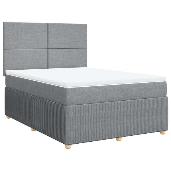 vidaXL Boxspring posteľ s matracom svetlosiv&aacute; 100x200 cm l&aacute;tka