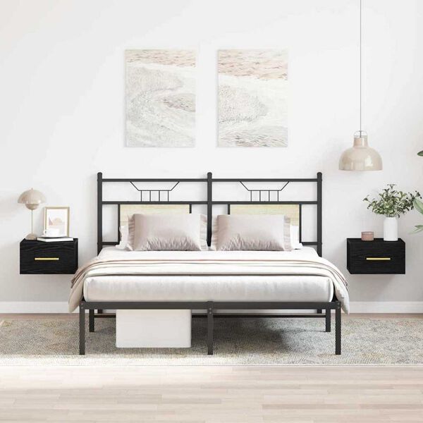 vidaXL Nočný stolík 2 pcs Čierny dub 35 x 35 x 20 cm Kompozitné drevo