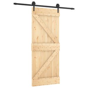 vidaXL Posuvn&eacute; dvere Pr&iacute;rodn&aacute; a čierna 85 x 210 cm
