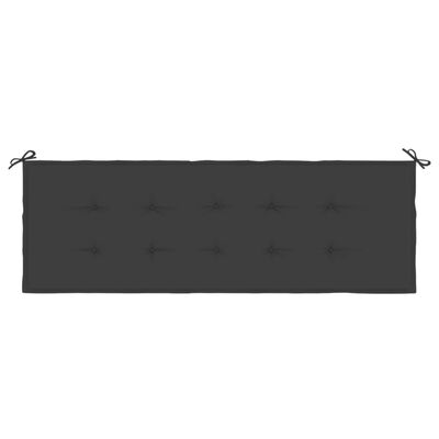vidaXL Záhradná lavička s čiernou podložkou 150 cm tíkový masív