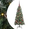vidaXL Umel&yacute; vianočn&yacute; stromček Zelen&aacute; 120 cm PVC, plast a oceľ