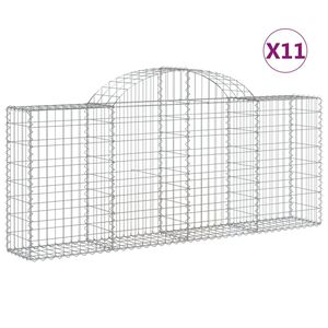 vidaXL Obl&uacute;kov&eacute; gabionov&eacute; ko&scaron;e 11ks 200x30x80/100cm pozinkovan&eacute; železo