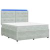 vidaXL LED boxspring posteľ s matracom Svetlosiv&aacute; 140 x 190 cm Zamat