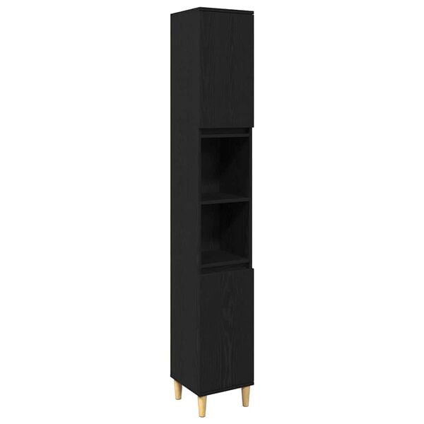 vidaXL Sada k&uacute;peľňov&eacute;ho n&aacute;bytku 3 pcs Čierna Kompozitn&eacute; drevo