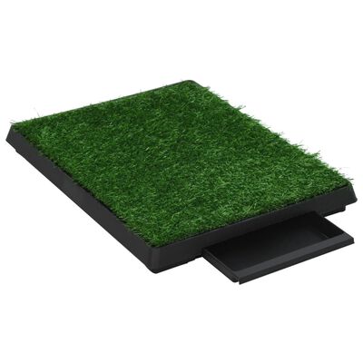 vidaXL Toaleta pre psy s nádobou a umelou trávou, zelená 63x50x7 cm WC