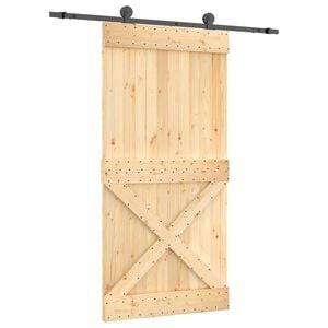 vidaXL Posuvn&eacute; dvere 100 x 210 cm Pr&iacute;rodn&aacute; a čierna