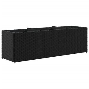 vidaXL Kvetin&aacute;č s kolieskami 3 n&aacute;doby čierny 105x30x32 cm polyratan