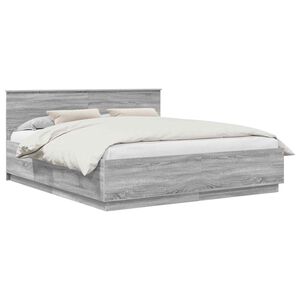 vidaXL R&aacute;m postele Siv&aacute; sonoma 200 x 200 cm Kompozitn&eacute; drevo