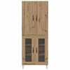 vidaXL Highboard 2 pcs Remeseln&yacute; dub Kon&scaron;trukčn&eacute; drevo a sklo